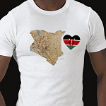 Kenya Flag Heart Map Fitted AA T-Shirt