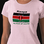 Kenya Flag Map Text Ladies Baby Doll