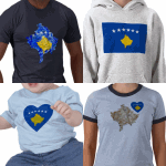 Kosovar FlagAndMap T-shirts