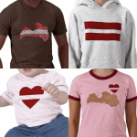 Latvian FlagAndMap T-shirts