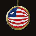 Liberia Fisheye Flag Ornament