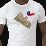 Liberia Flag Heart Map Fitted AA T-Shirt