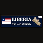 Liberia Flag Map Text Bumper Sticker