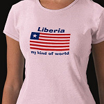 Liberia Flag Map Text Ladies Baby Doll
