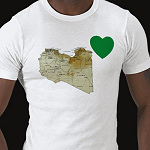 Libya Flag Heart Map Fitted AA T-Shirt