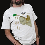 Libya Flag Map Title Basic T-Shirt