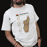 Madagascar Flag Map Title Basic T-Shirt