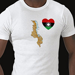 Malawi Flag Heart Map Fitted AA T-Shirt