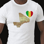 Mali Flag Heart Map Fitted AA T-Shirt