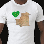 Mauritania Flag Heart Map Fitted AA T-Shirt