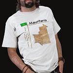 Mauritania Flag Map Title Basic T-Shirt