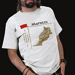 Morocco Flag Map Title Basic T-Shirt