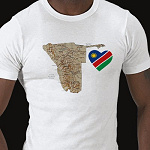 Namibia Flag Heart Map Fitted AA T-Shirt