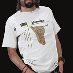 Namibia Flag Map Title Basic T-Shirt