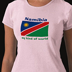 Namibia Flag Map Text Ladies Baby Doll