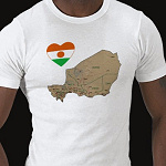Niger Flag Heart Map Fitted AA T-Shirt
