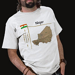 Niger Flag Map Title Basic T-Shirt