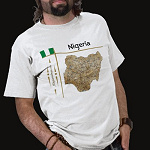 Nigeria Flag Map Title Basic T-Shirt