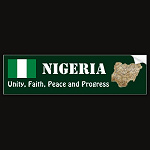 Nigeria Flag Map Text Bumper Sticker
