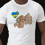 Rwanda Flag Heart Map Fitted AA T-Shirt
