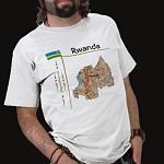 Rwanda Flag Map Title Basic T-Shirt