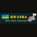 Rwanda Flag Map Text Bumper Sticker