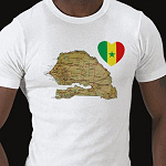 Senegal Flag Heart Map Fitted AA T-Shirt