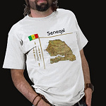 Senegal Flag Map Title Basic T-Shirt