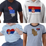 Serbian FlagAndMap T-shirts