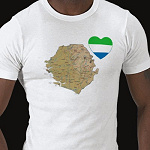 Sierra Leone Flag Heart Map Fitted AA T-Shirt