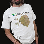 Sierra Leone Flag Map Title Basic T-Shirt