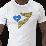 Somalia Flag Heart Map Fitted AA T-Shirt