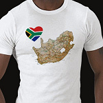 South Africa Flag Heart Map Fitted AA T-Shirt