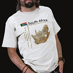 South Africa Flag Map Title Basic T-Shirt