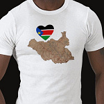 South Sudan Flag Heart Map Fitted AA T-Shirt