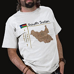 South Sudan Flag Map Title Basic T-Shirt