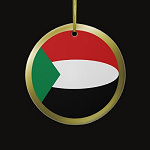 Sudan Fisheye Flag Ornament