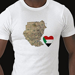 Sudan Flag Heart Map Fitted AA T-Shirt