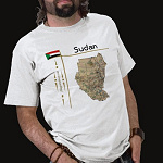 Sudan Flag Map Title Basic T-Shirt