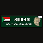 Sudan Flag Map Text Bumper Sticker