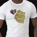 Swaziland Flag Heart Map Fitted AA T-Shirt
