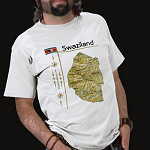 Swaziland Flag Map Title Basic T-Shirt