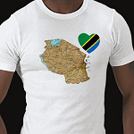 Tanzania Flag Heart Map Fitted AA T-Shirt