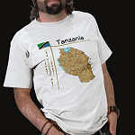 Tanzania Flag Map Title Basic T-Shirt
