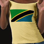 Tanzania Flag Map Spaghetti Top