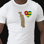 Togo Flag Heart Map Fitted AA T-Shirt