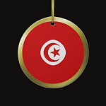 Tunisia Fisheye Flag Ornament