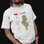 Tunisia Flag Map Title Basic T-Shirt