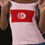 Tunisia Flag Map Spaghetti Top