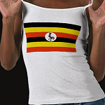 Uganda Flag Map Spaghetti Top